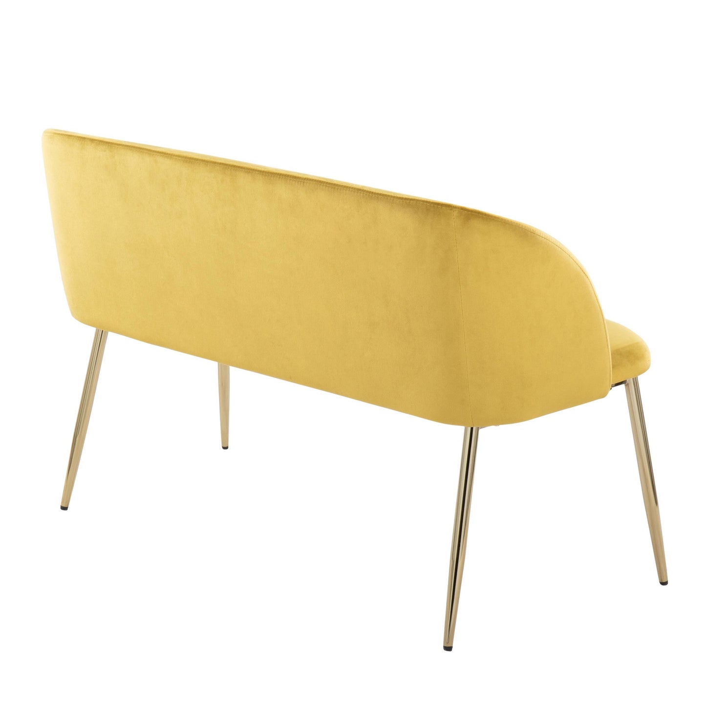 Fran Glam Bench in Gold Metal and Light Blue Velvet By LumiSource | Benches | Modishstore - 12