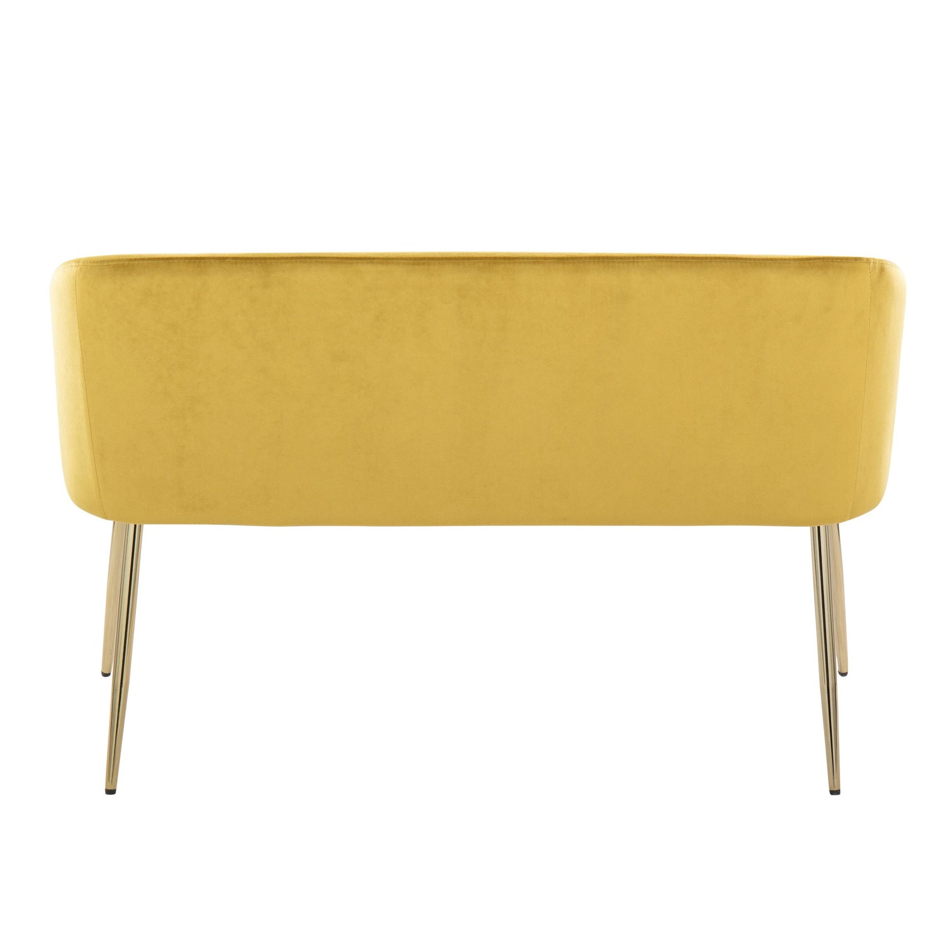 Fran Glam Bench in Gold Metal and Light Blue Velvet By LumiSource | Benches | Modishstore - 13