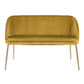 Fran Glam Bench in Gold Metal and Light Blue Velvet By LumiSource | Benches | Modishstore - 14