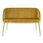 Fran Glam Bench in Gold Metal and Light Blue Velvet By LumiSource | Benches | Modishstore - 14