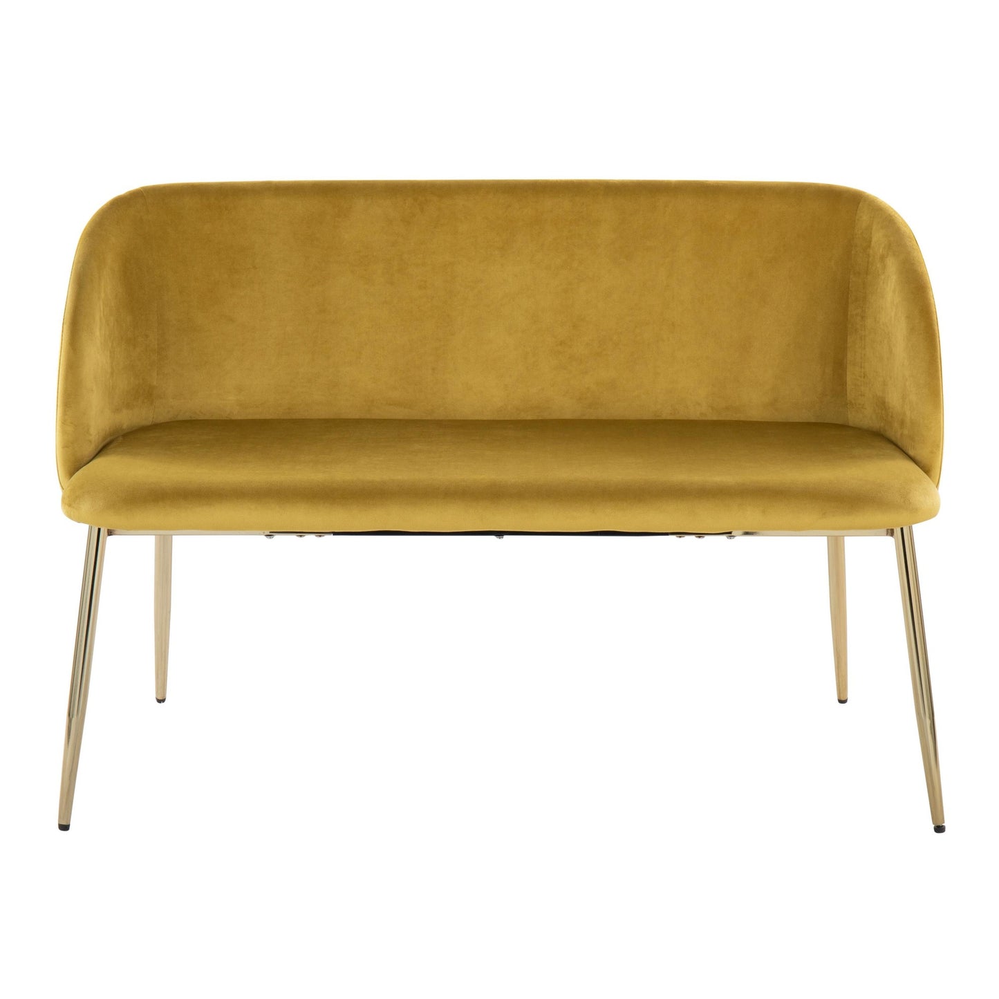 Fran Glam Bench in Gold Metal and Light Blue Velvet By LumiSource | Benches | Modishstore - 14
