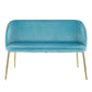 Fran Glam Bench in Gold Metal and Light Blue Velvet By LumiSource | Benches | Modishstore - 7