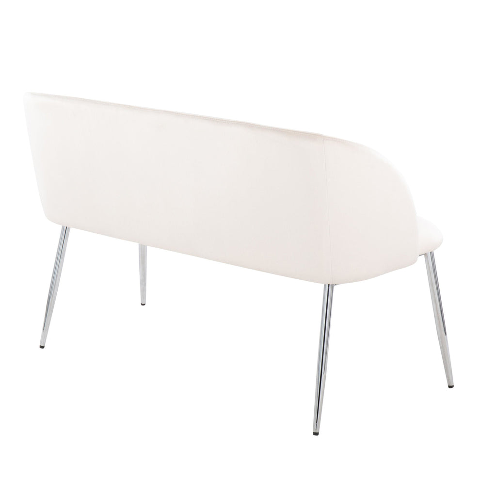 Fran Glam Bench in Gold Metal and Light Blue Velvet By LumiSource | Benches | Modishstore - 19