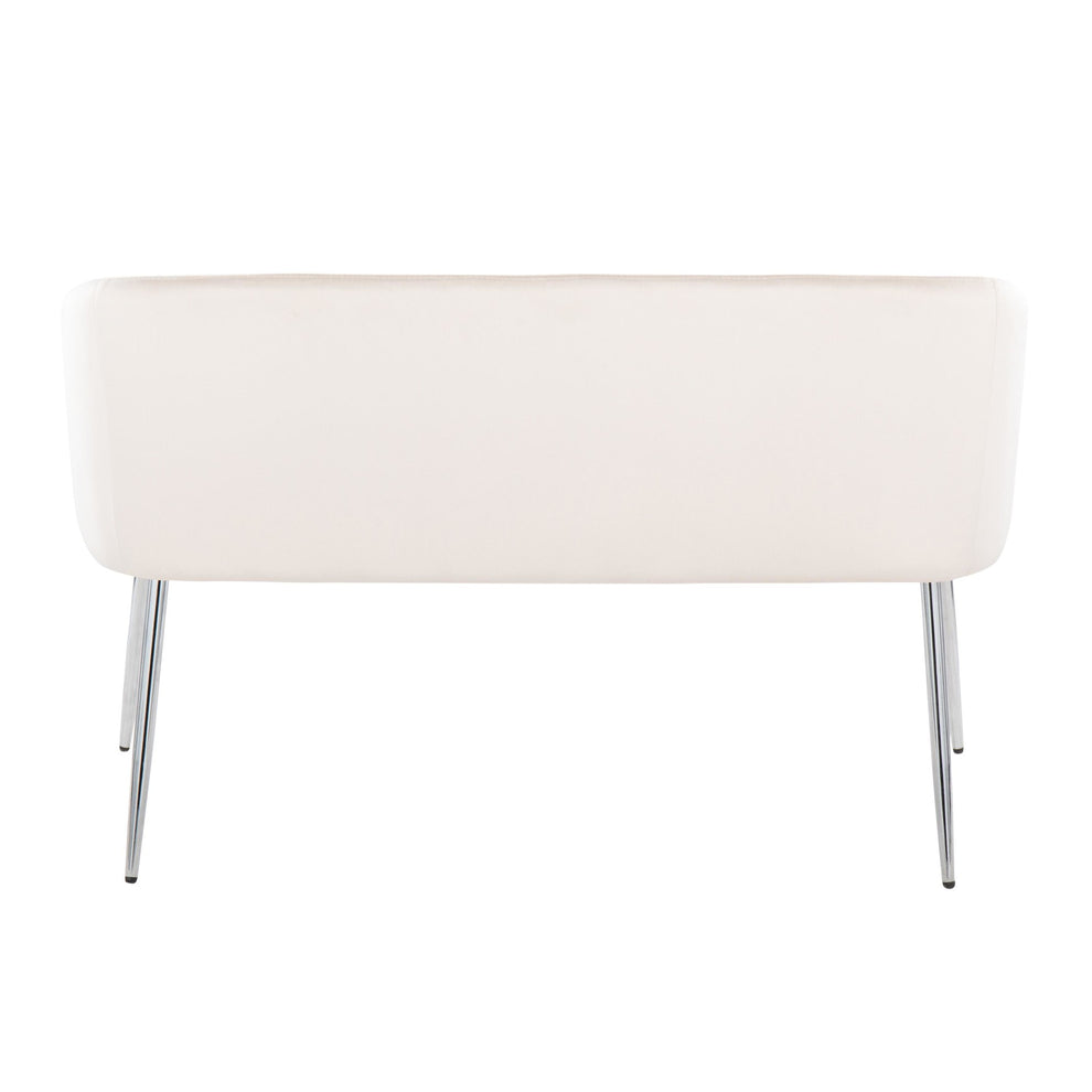 Fran Glam Bench in Gold Metal and Light Blue Velvet By LumiSource | Benches | Modishstore - 20