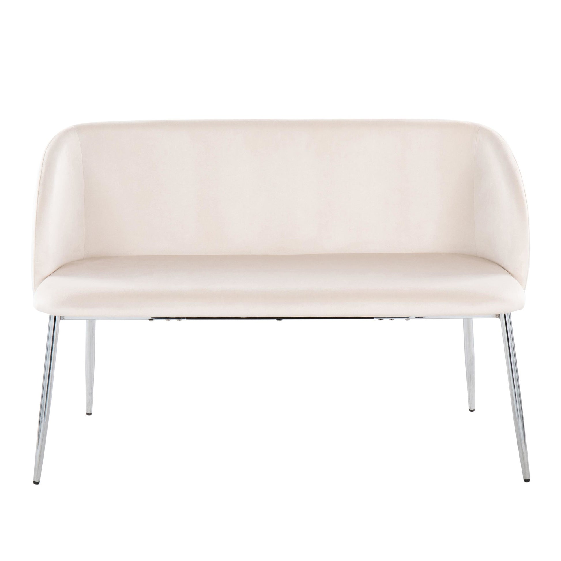 Fran Glam Bench in Gold Metal and Light Blue Velvet By LumiSource | Benches | Modishstore - 21