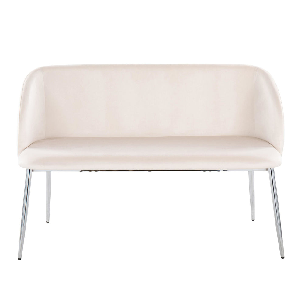 Fran Glam Bench in Gold Metal and Light Blue Velvet By LumiSource | Benches | Modishstore - 21