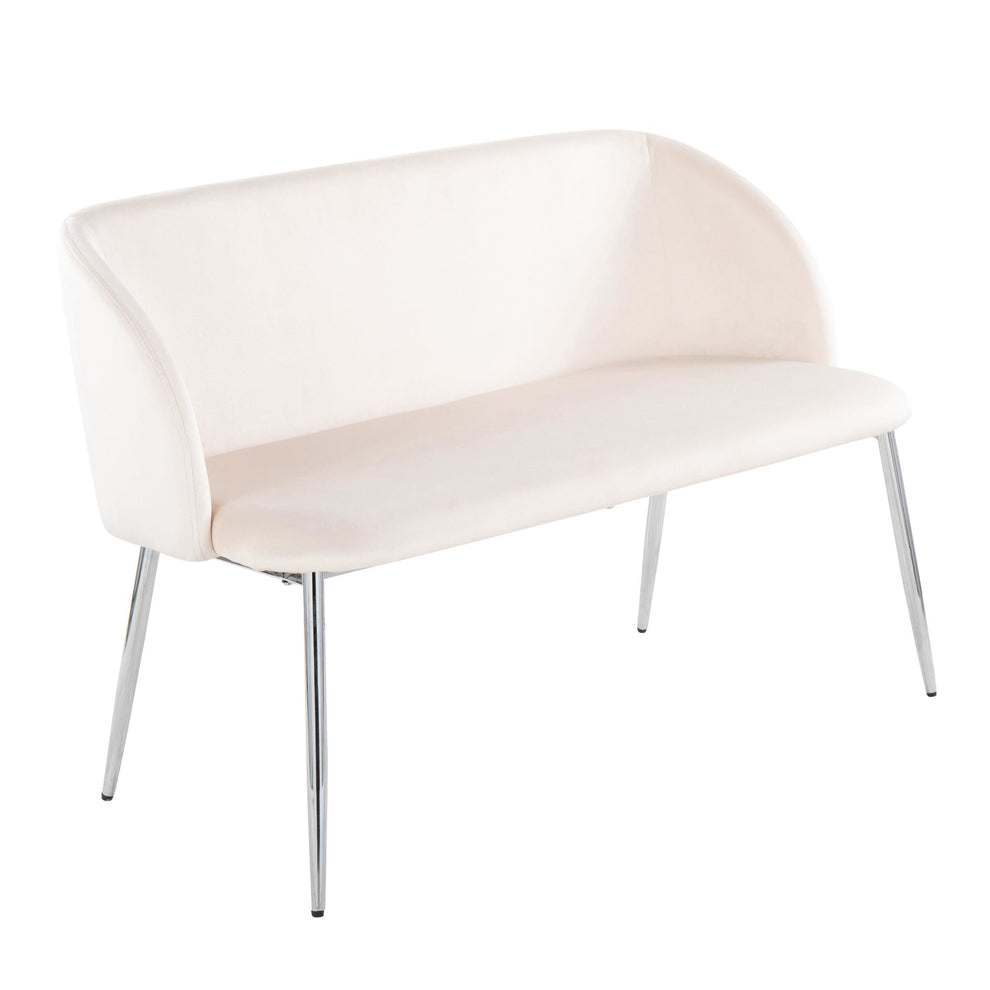 Fran Glam Bench in Gold Metal and Light Blue Velvet By LumiSource | Benches | Modishstore - 15