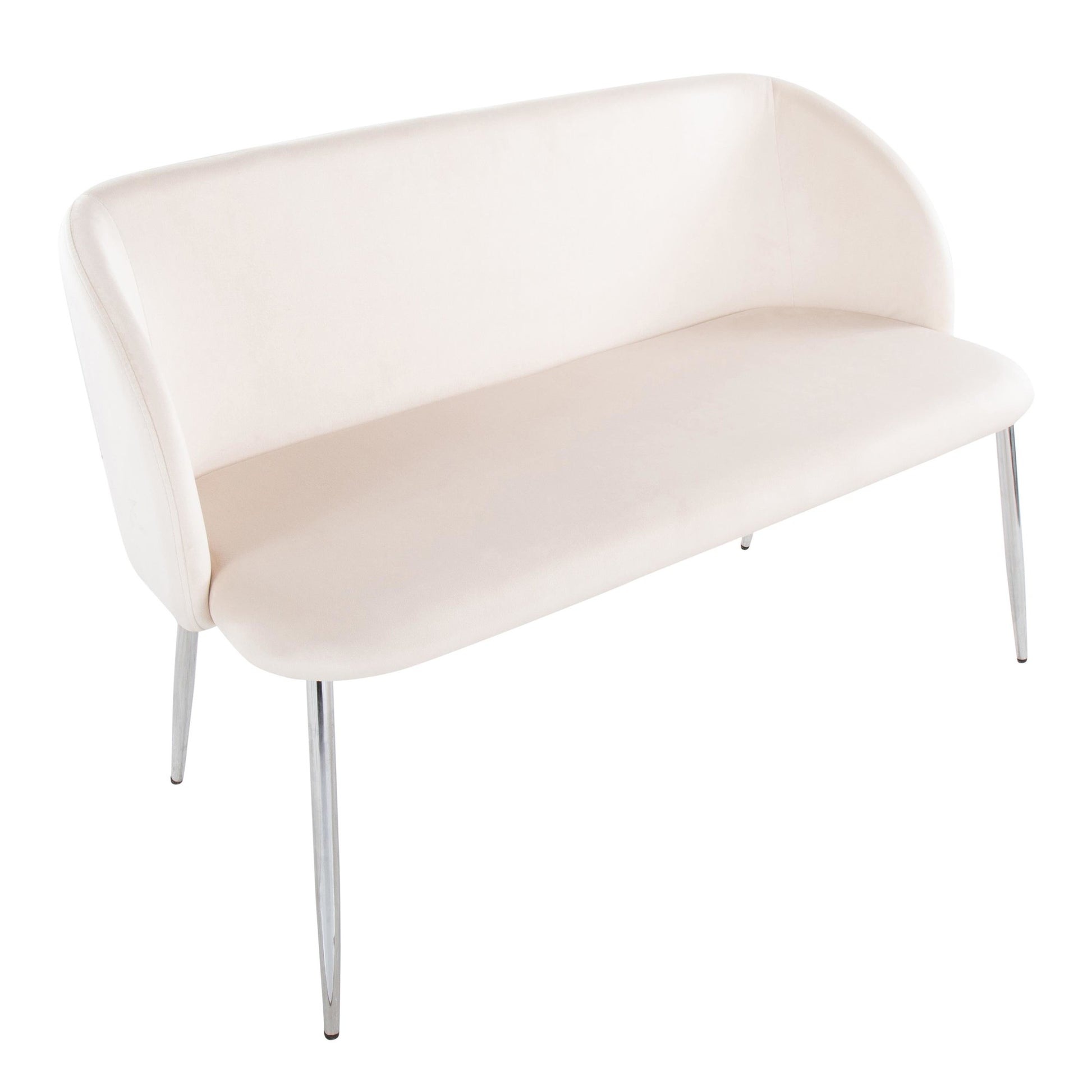 Fran Glam Bench in Gold Metal and Light Blue Velvet By LumiSource | Benches | Modishstore - 16