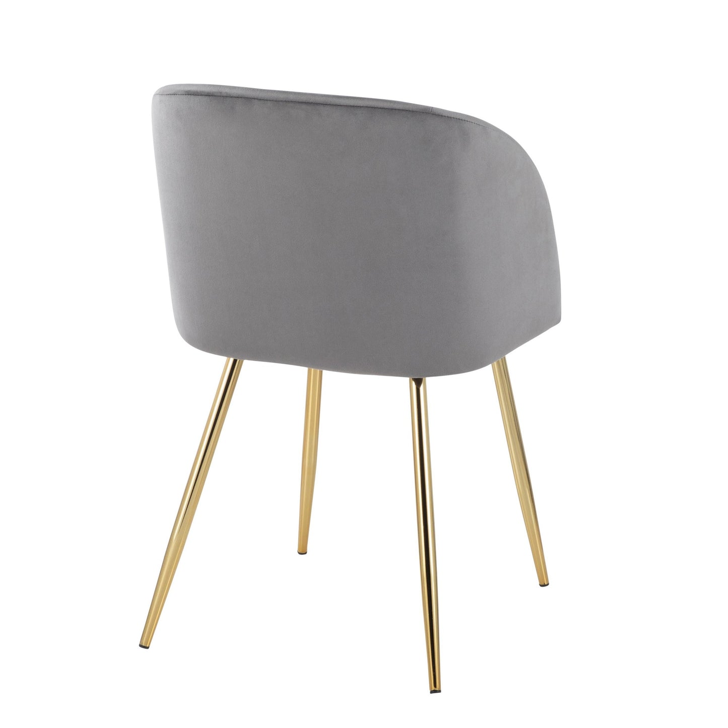 Fran Contemporary Chair in Gold Metal and Silver Velvet By LumiSource - Set of 2 | Dining Chairs | Modishstore - 10