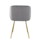 Fran Contemporary Chair in Gold Metal and Silver Velvet By LumiSource - Set of 2 | Dining Chairs | Modishstore - 11