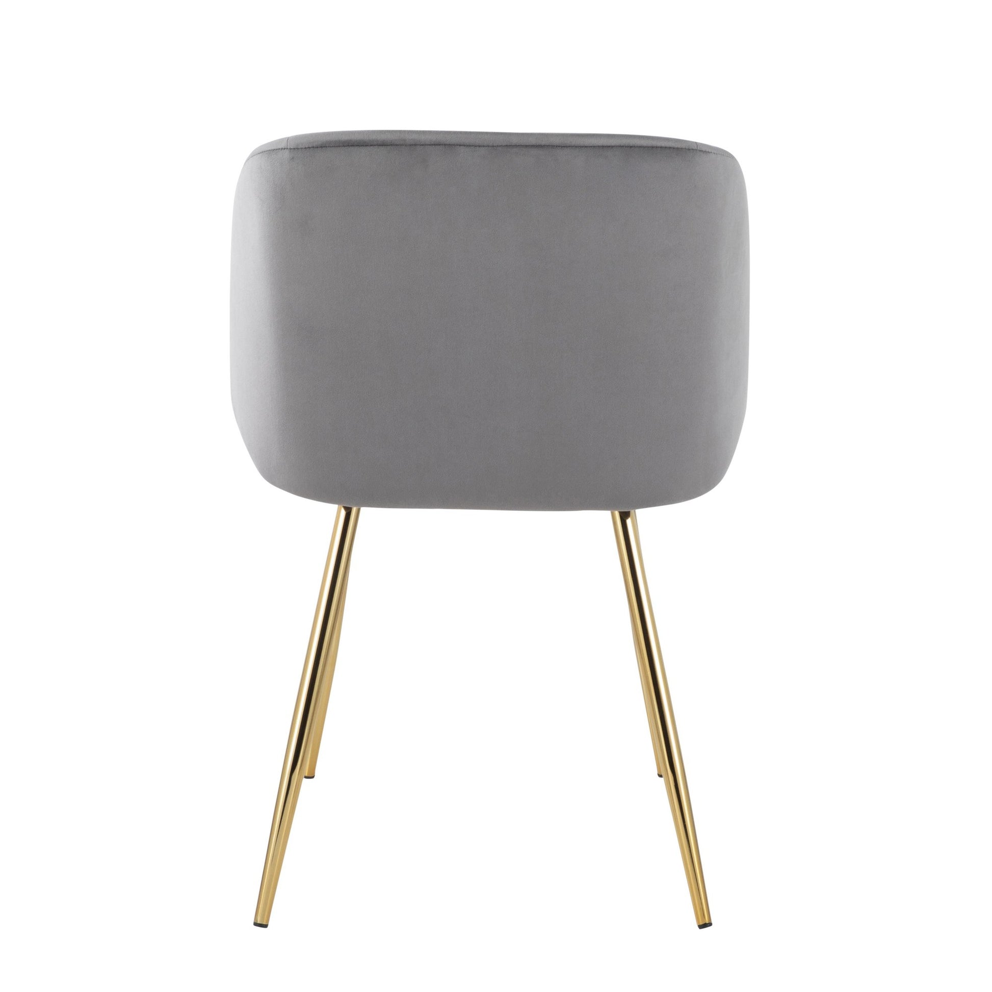 Fran Contemporary Chair in Gold Metal and Silver Velvet By LumiSource - Set of 2 | Dining Chairs | Modishstore - 11