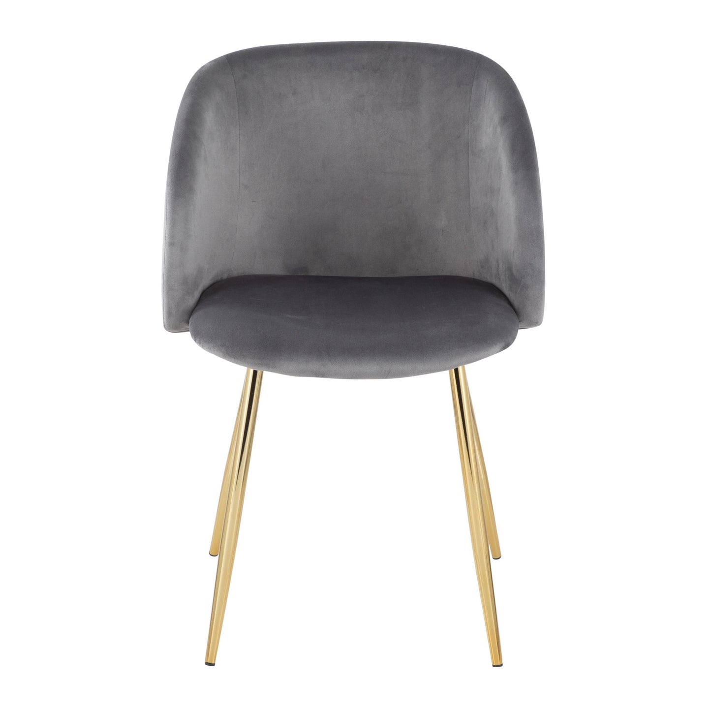 Fran Contemporary Chair in Gold Metal and Silver Velvet By LumiSource - Set of 2 | Dining Chairs | Modishstore - 3