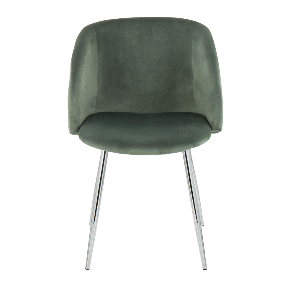 Fran Contemporary Chair in Chrome and Black Velvet By LumiSource - Set of 2 | Dining Chairs | Modishstore - 29