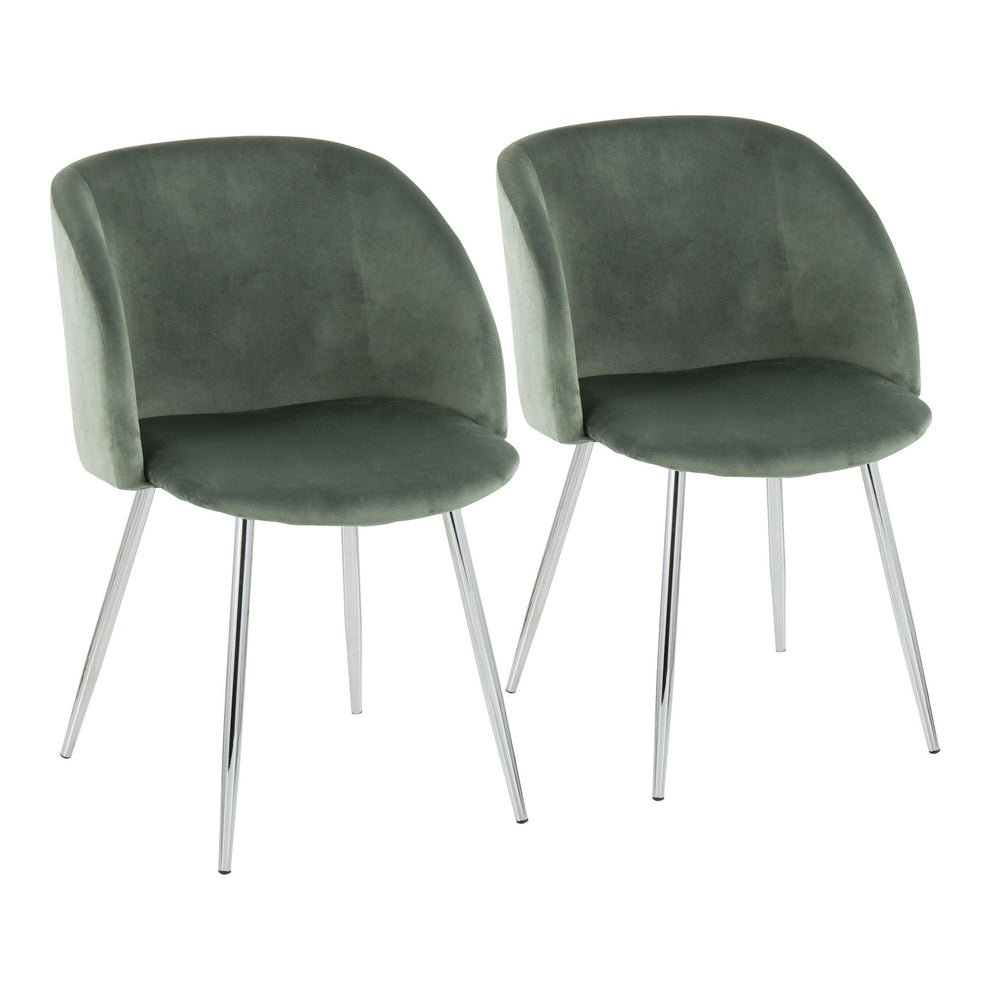 Fran Contemporary Chair in Chrome and Black Velvet By LumiSource - Set of 2 | Dining Chairs | Modishstore - 28