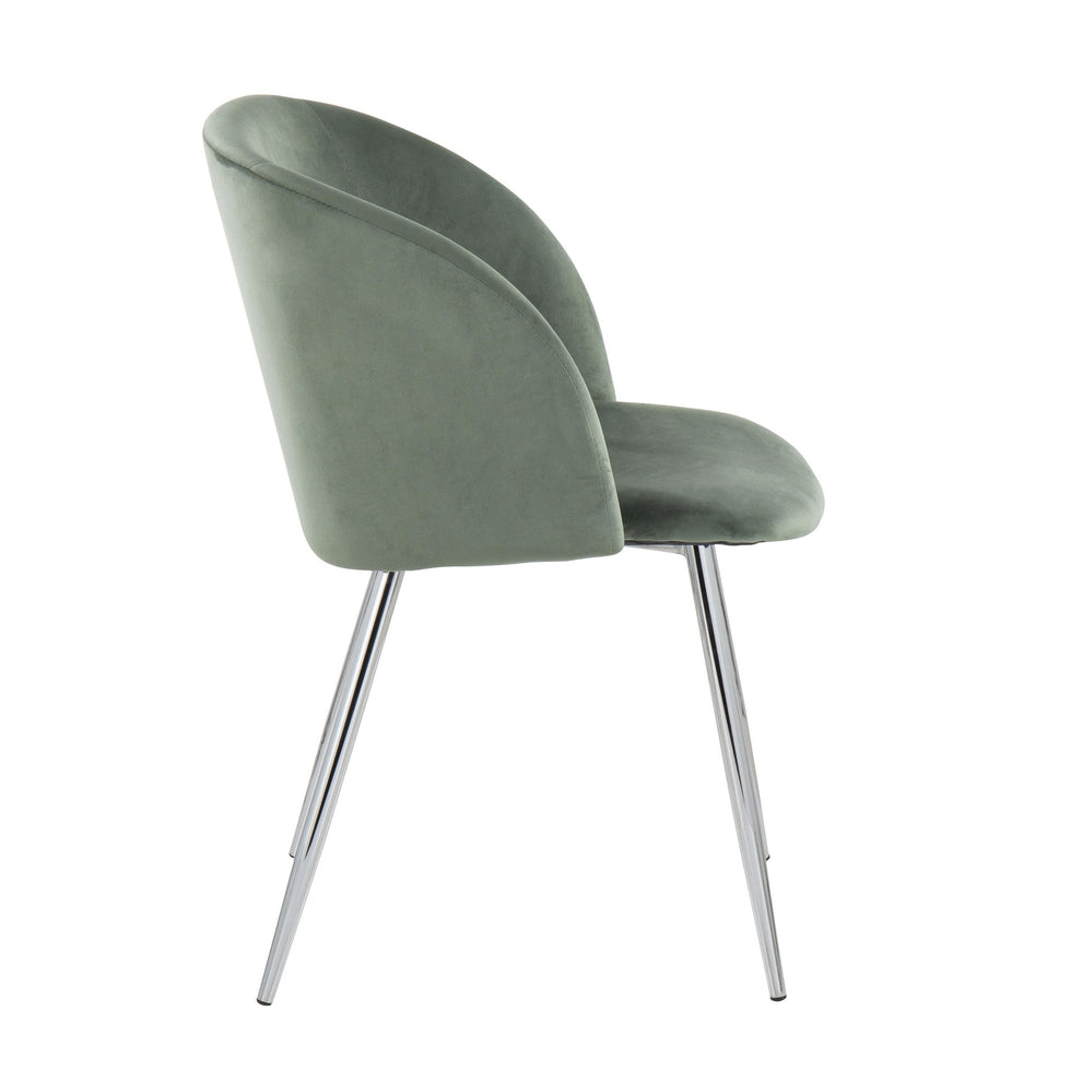 Fran Contemporary Chair in Chrome and Black Velvet By LumiSource - Set of 2 | Dining Chairs | Modishstore - 34