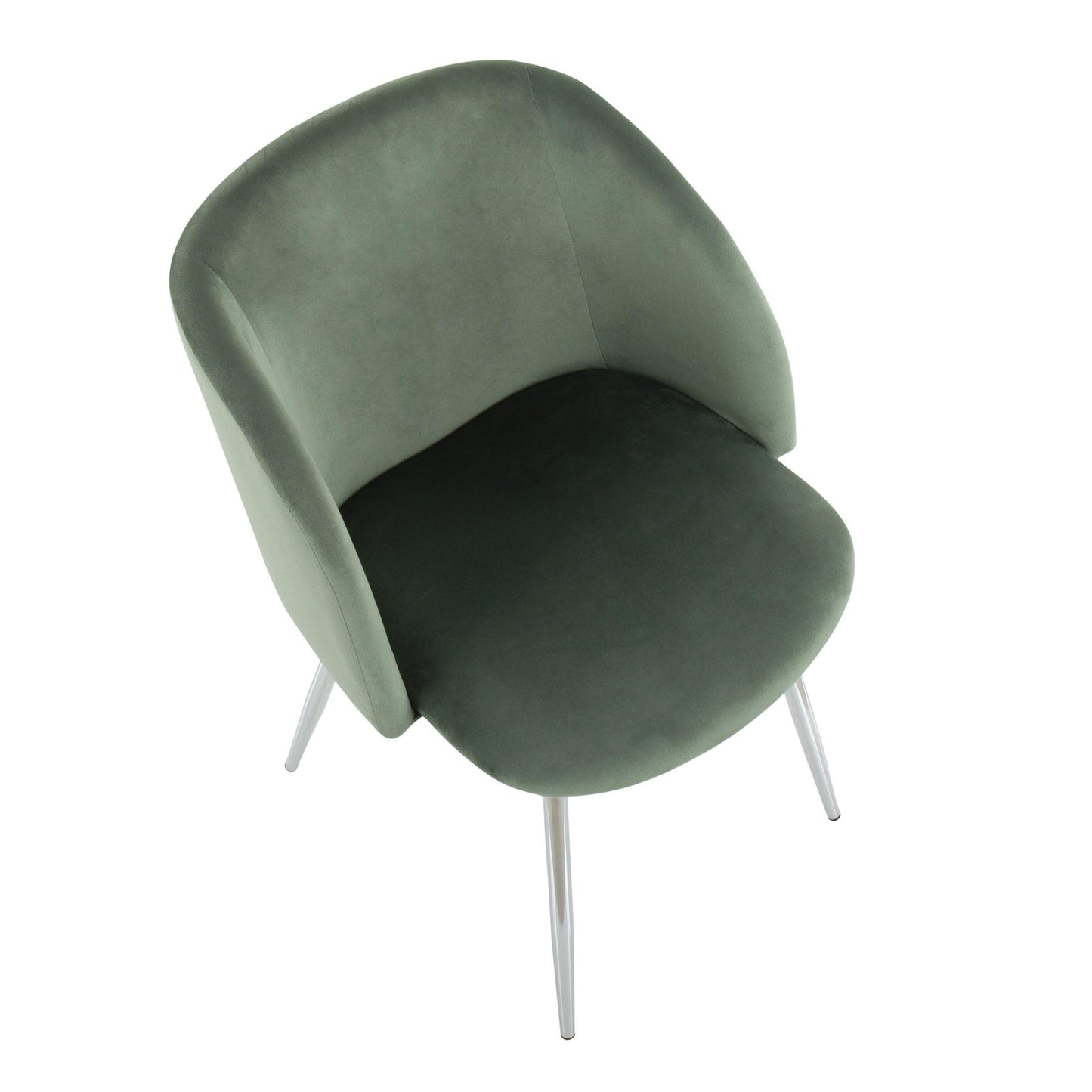 Fran Contemporary Chair in Chrome and Black Velvet By LumiSource - Set of 2 | Dining Chairs | Modishstore - 30