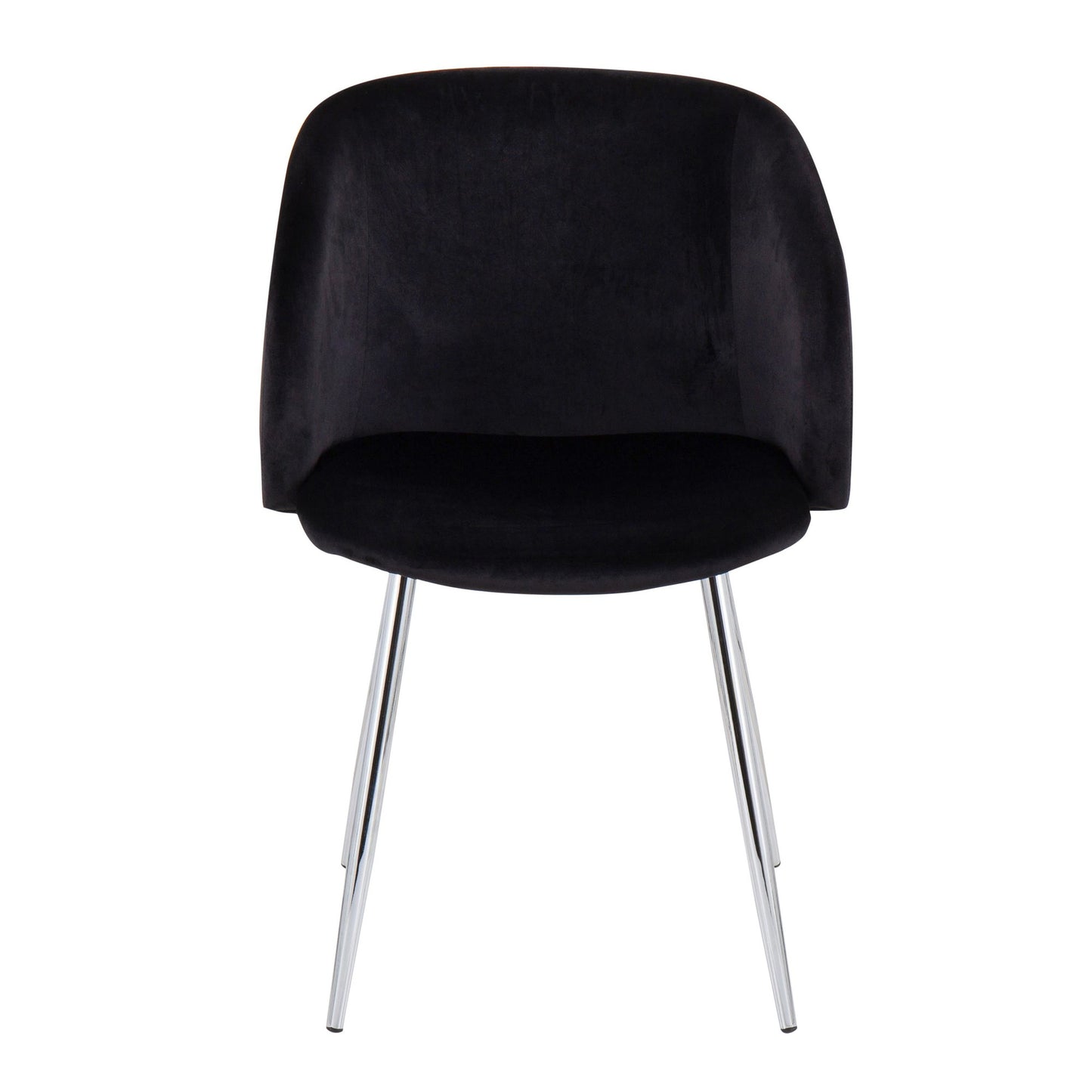 Fran Contemporary Chair in Chrome and Black Velvet By LumiSource - Set of 2 | Dining Chairs | Modishstore - 3
