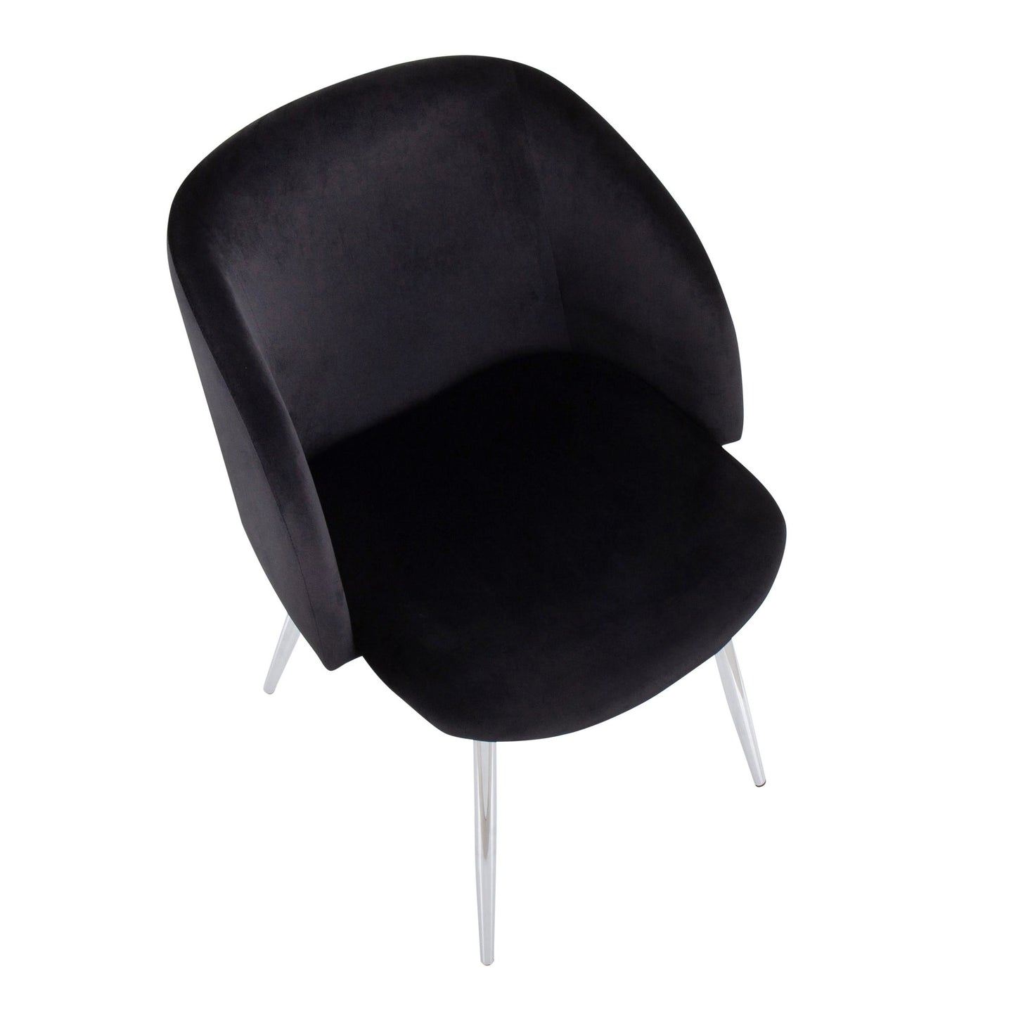 Fran Contemporary Chair in Chrome and Black Velvet By LumiSource - Set of 2 | Dining Chairs | Modishstore - 4