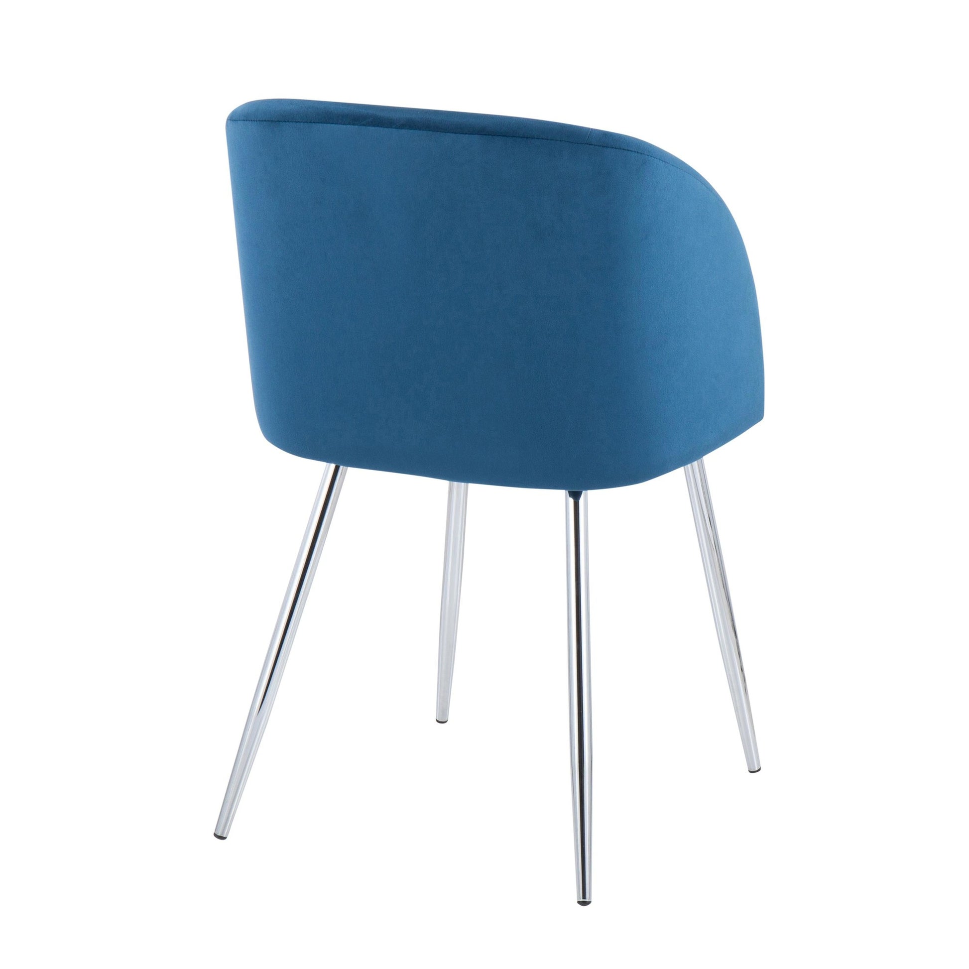 Fran Contemporary Chair in Chrome and Black Velvet By LumiSource - Set of 2 | Dining Chairs | Modishstore - 17