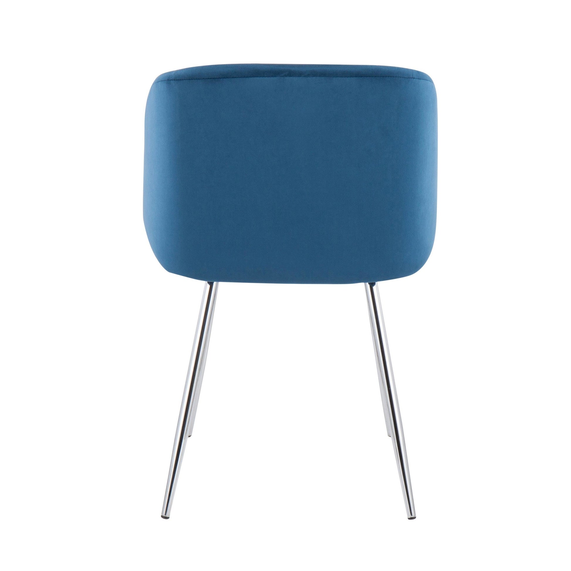 Fran Contemporary Chair in Chrome and Black Velvet By LumiSource - Set of 2 | Dining Chairs | Modishstore - 18