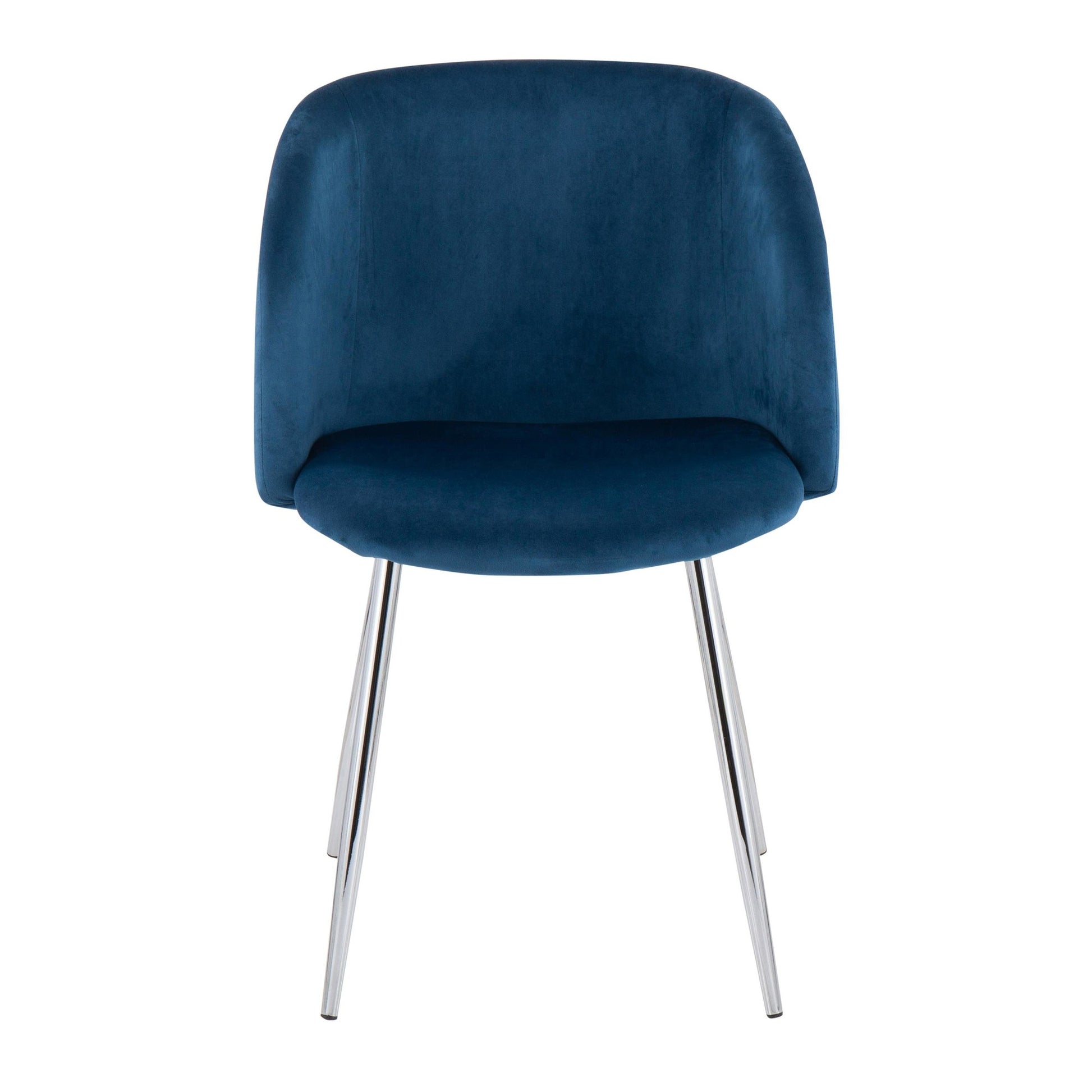 Fran Contemporary Chair in Chrome and Black Velvet By LumiSource - Set of 2 | Dining Chairs | Modishstore - 11