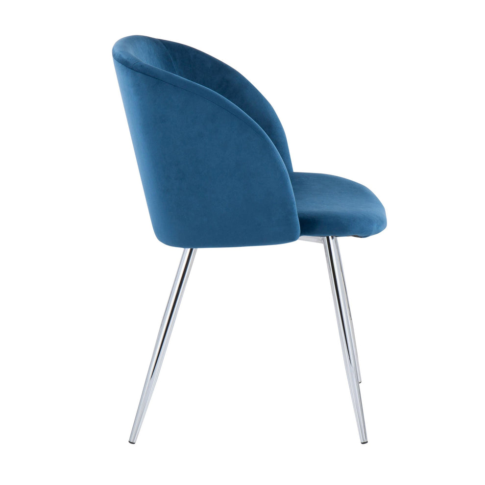 Fran Contemporary Chair in Chrome and Black Velvet By LumiSource - Set of 2 | Dining Chairs | Modishstore - 16