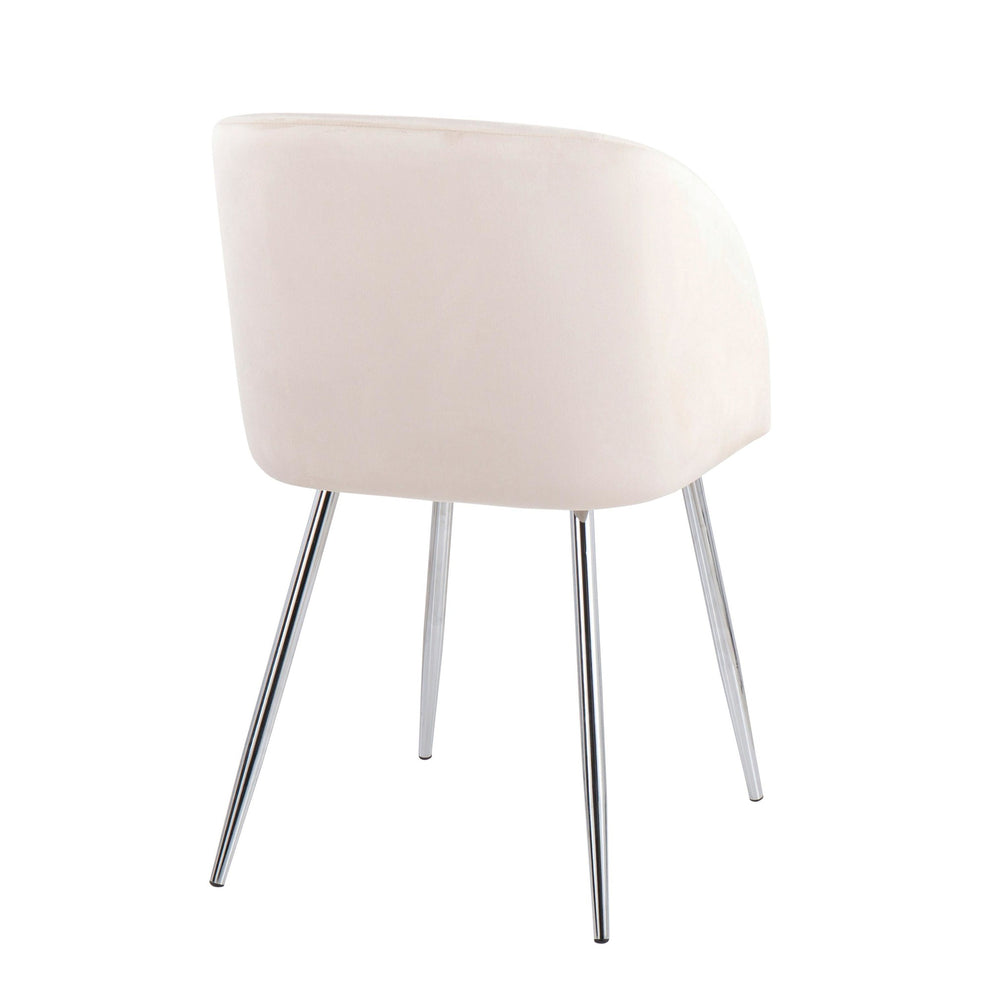 Fran Contemporary Chair in Chrome and Black Velvet By LumiSource - Set of 2 | Dining Chairs | Modishstore - 26