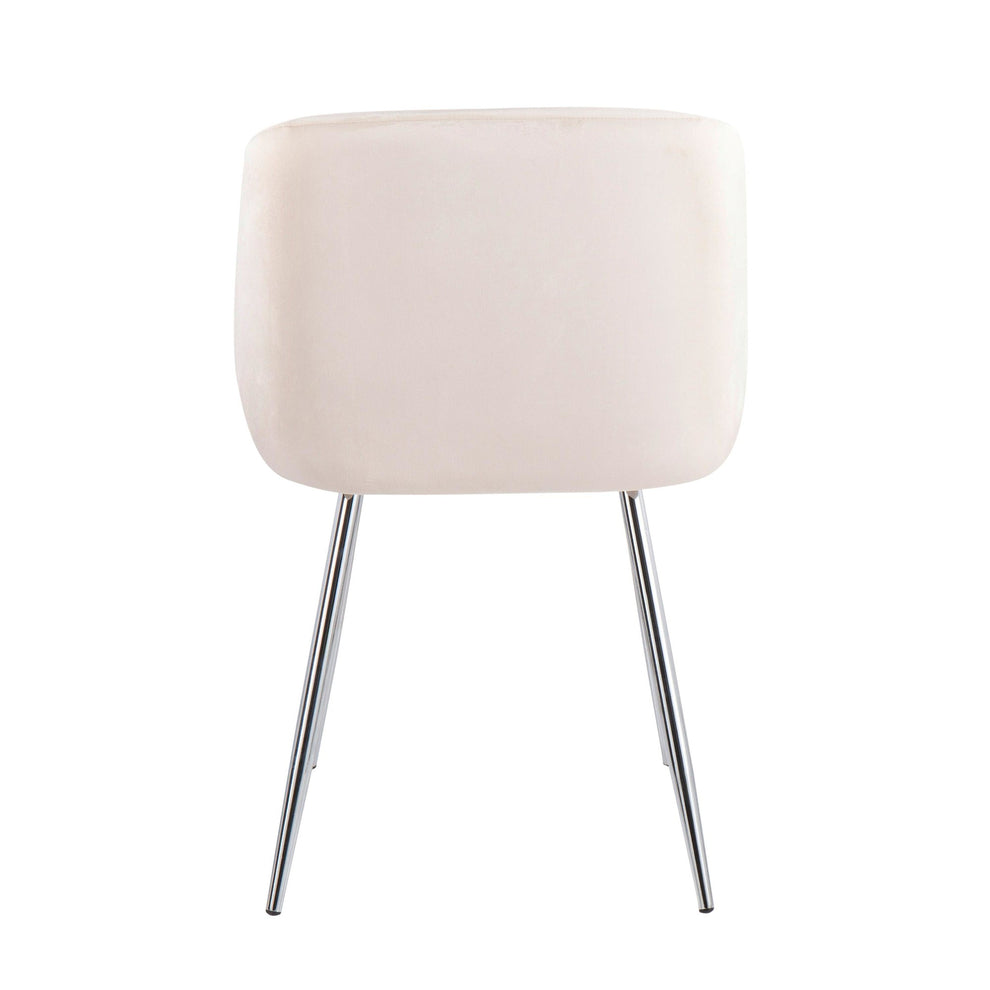 Fran Contemporary Chair in Chrome and Black Velvet By LumiSource - Set of 2 | Dining Chairs | Modishstore - 27