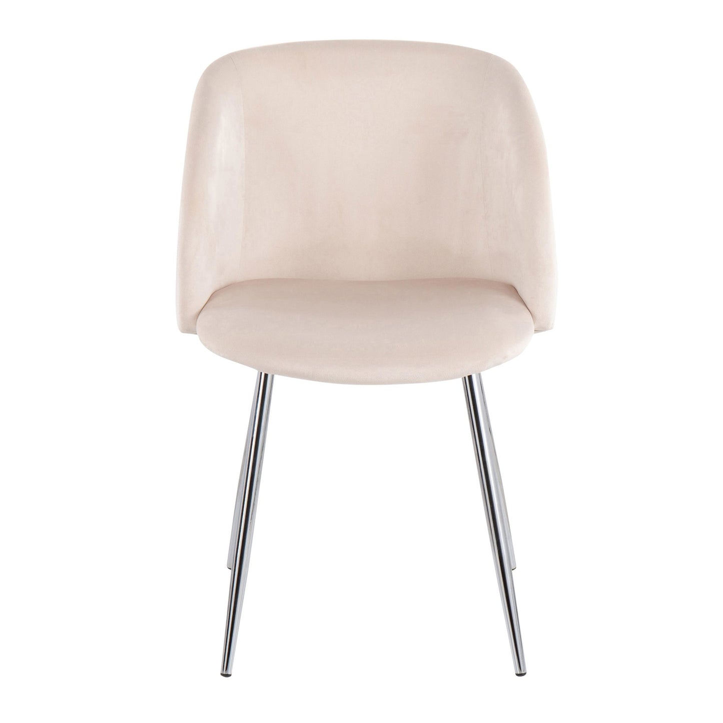 Fran Contemporary Chair in Chrome and Black Velvet By LumiSource - Set of 2 | Dining Chairs | Modishstore - 20