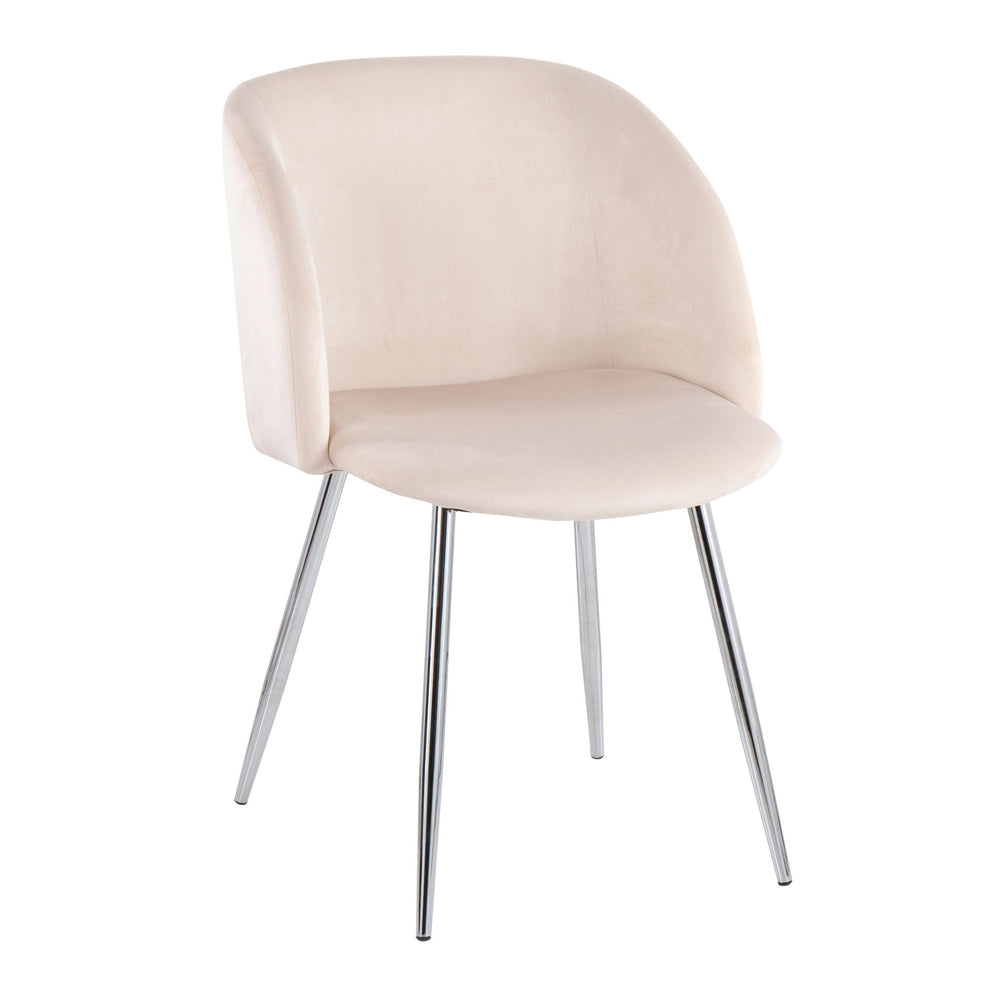 Fran Contemporary Chair in Chrome and Black Velvet By LumiSource - Set of 2 | Dining Chairs | Modishstore - 24