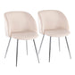 Fran Contemporary Chair in Chrome and Black Velvet By LumiSource - Set of 2 | Dining Chairs | Modishstore - 19
