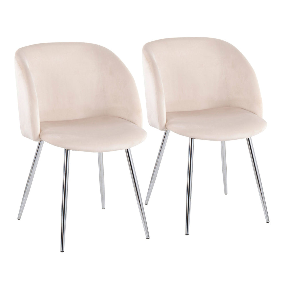 Fran Contemporary Chair in Chrome and Black Velvet By LumiSource - Set of 2 | Dining Chairs | Modishstore - 19