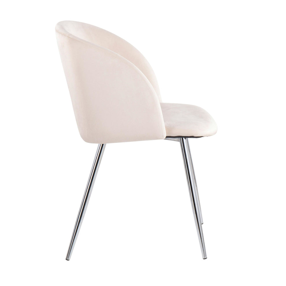 Fran Contemporary Chair in Chrome and Black Velvet By LumiSource - Set of 2 | Dining Chairs | Modishstore - 25