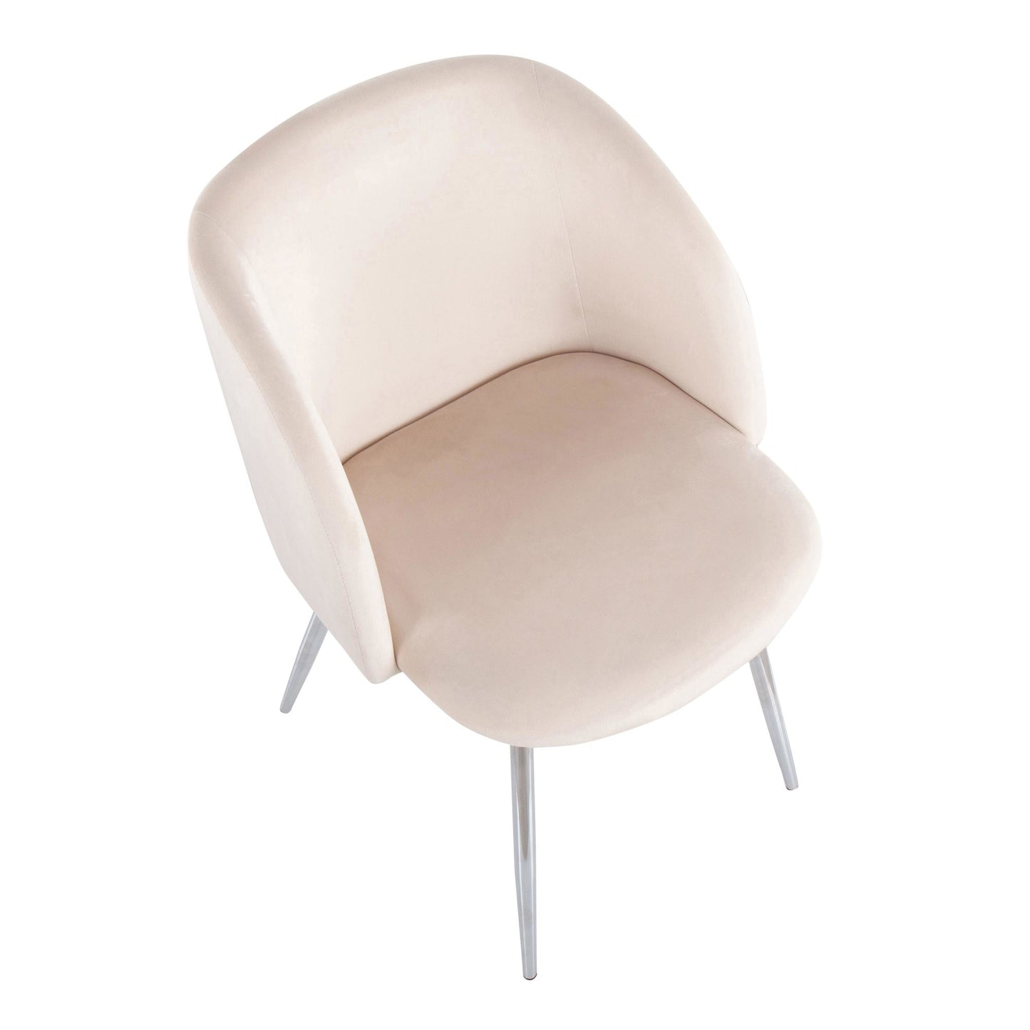 Fran Contemporary Chair in Chrome and Black Velvet By LumiSource - Set of 2 | Dining Chairs | Modishstore - 21