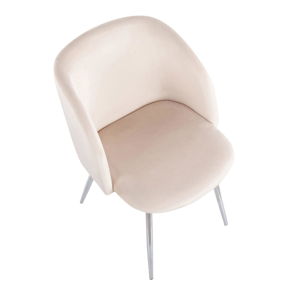 Fran Contemporary Chair in Chrome and Black Velvet By LumiSource - Set of 2 | Dining Chairs | Modishstore - 21