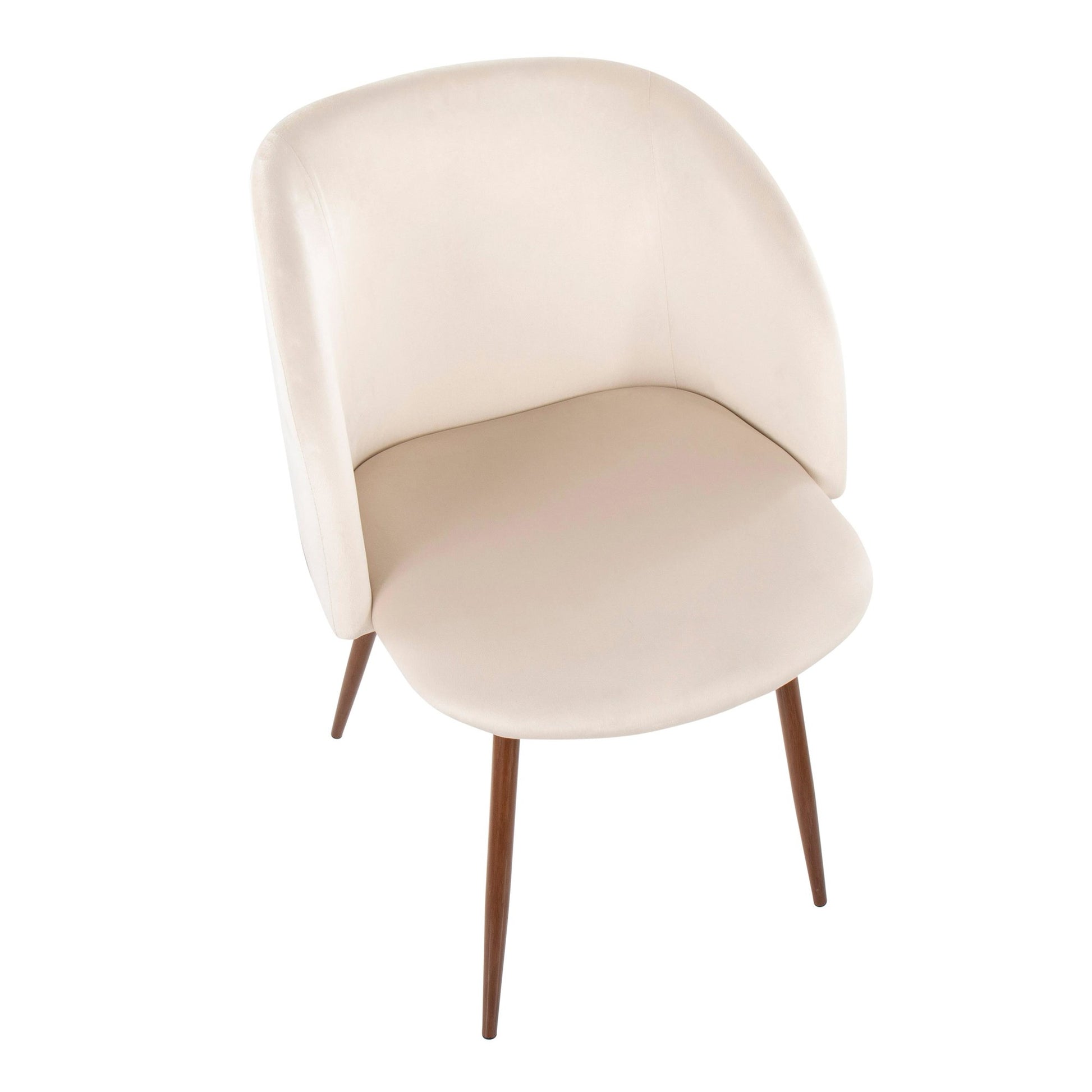 Fran Contemporary Dining/accent Chair in Walnut with Cream Velvet By LumiSource - Set of 2 | Dining Chairs | Modishstore - 3
