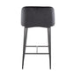 Fran 26" Contemporary Fixed-Height Counter Stool in Black Metal and Black Velvet By LumiSource - Set of 2 | Counter Stools | Modishstore - 9