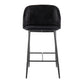 Fran 26" Contemporary Fixed-Height Counter Stool in Black Metal and Black Velvet By LumiSource - Set of 2 | Counter Stools | Modishstore - 3