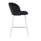 Fran Contemporary Counter Stool in Chrome Metal and Black Velvet By LumiSource - Set of 2 | Counter Stools | Modishstore - 8