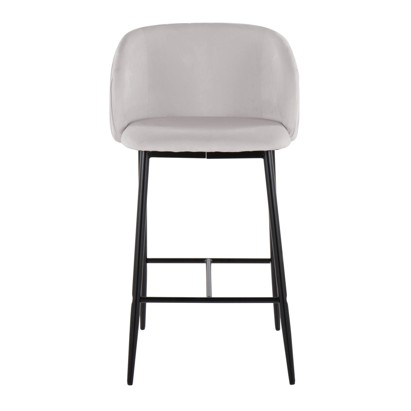 Fran Pleated Contemporary Fixed-Height Counter Stool in Black Metal and Green Velvet By LumiSource - Set of 2 | Counter Stools | Modishstore - 10