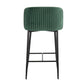 Fran Pleated Contemporary Fixed-Height Counter Stool in Black Metal and Green Velvet By LumiSource - Set of 2 | Counter Stools | Modishstore - 8