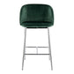 Fran Pleated Contemporary/Glam Fixed-Height Counter Stool in Chrome Metal and Green Velvet By LumiSource - Set of 2 | Counter Stools | Modishstore - 2