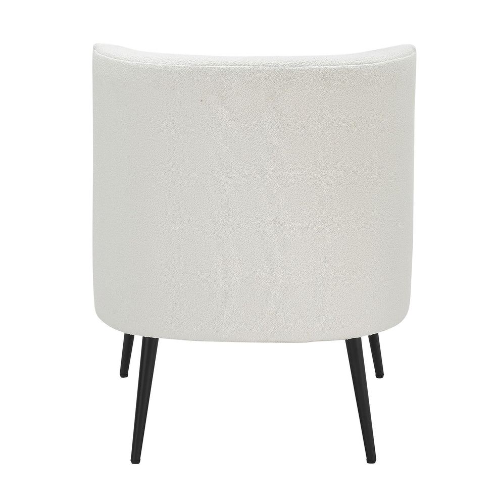 Fran Contemporary Slipper Chair in Black Metal and Light Grey Sherpa Fabric By LumiSource | Side Chairs | Modishstore - 15