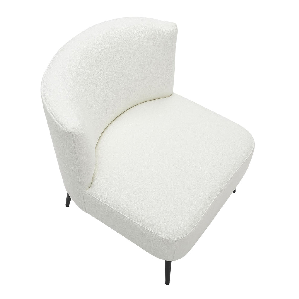Fran Contemporary Slipper Chair in Black Metal and Light Grey Sherpa Fabric By LumiSource | Side Chairs | Modishstore - 10