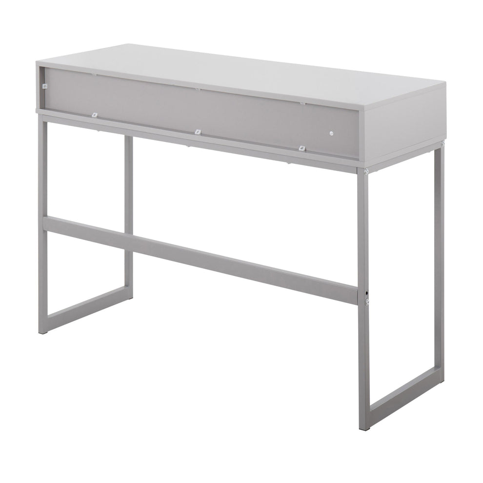 Franklin Contemporary Console Table in Grey Metal and Grey Wood By LumiSource | Console Tables | Modishstore - 10
