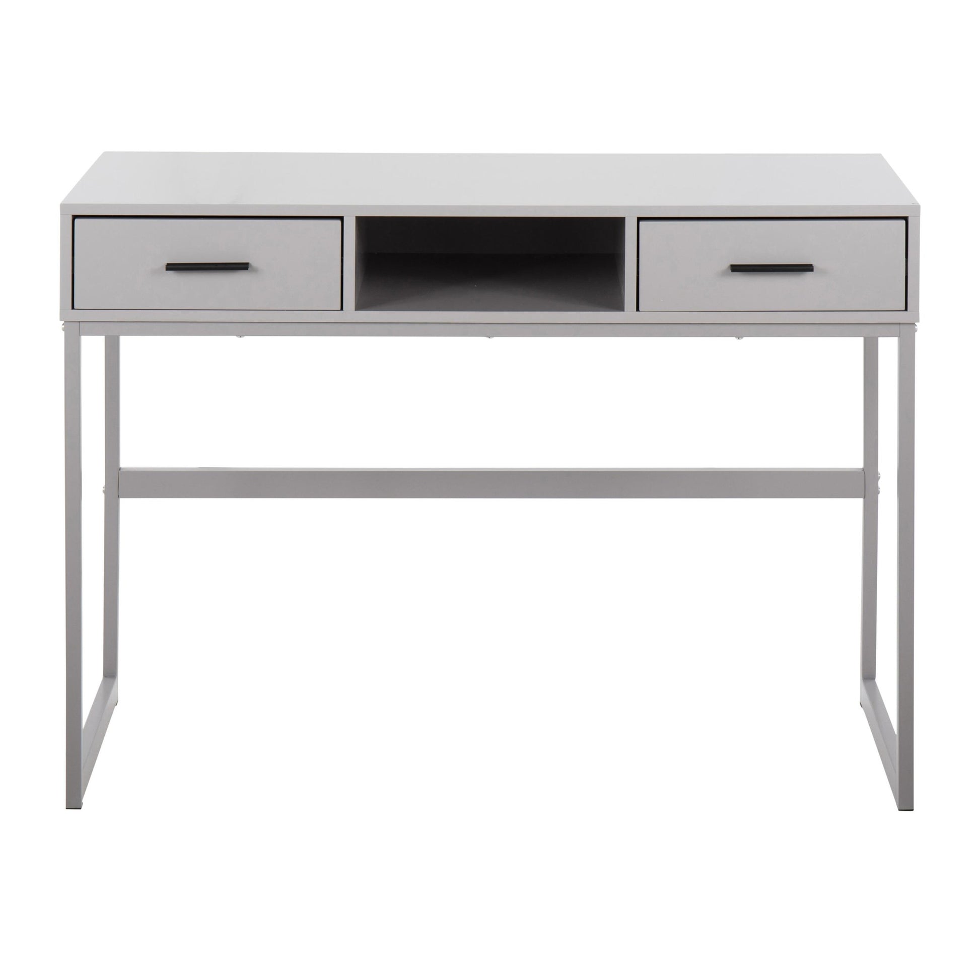 Franklin Contemporary Console Table in Grey Metal and Grey Wood By LumiSource | Console Tables | Modishstore - 3