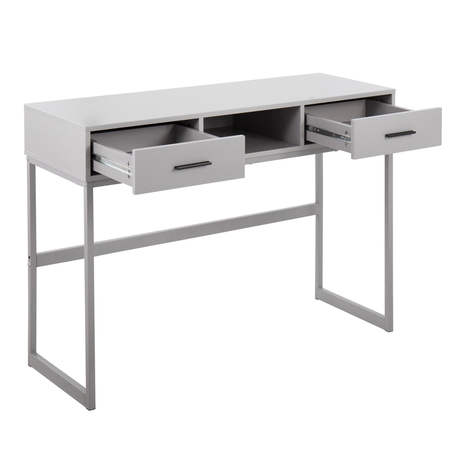 Franklin Contemporary Console Table in Grey Metal and Grey Wood By LumiSource | Console Tables | Modishstore - 8