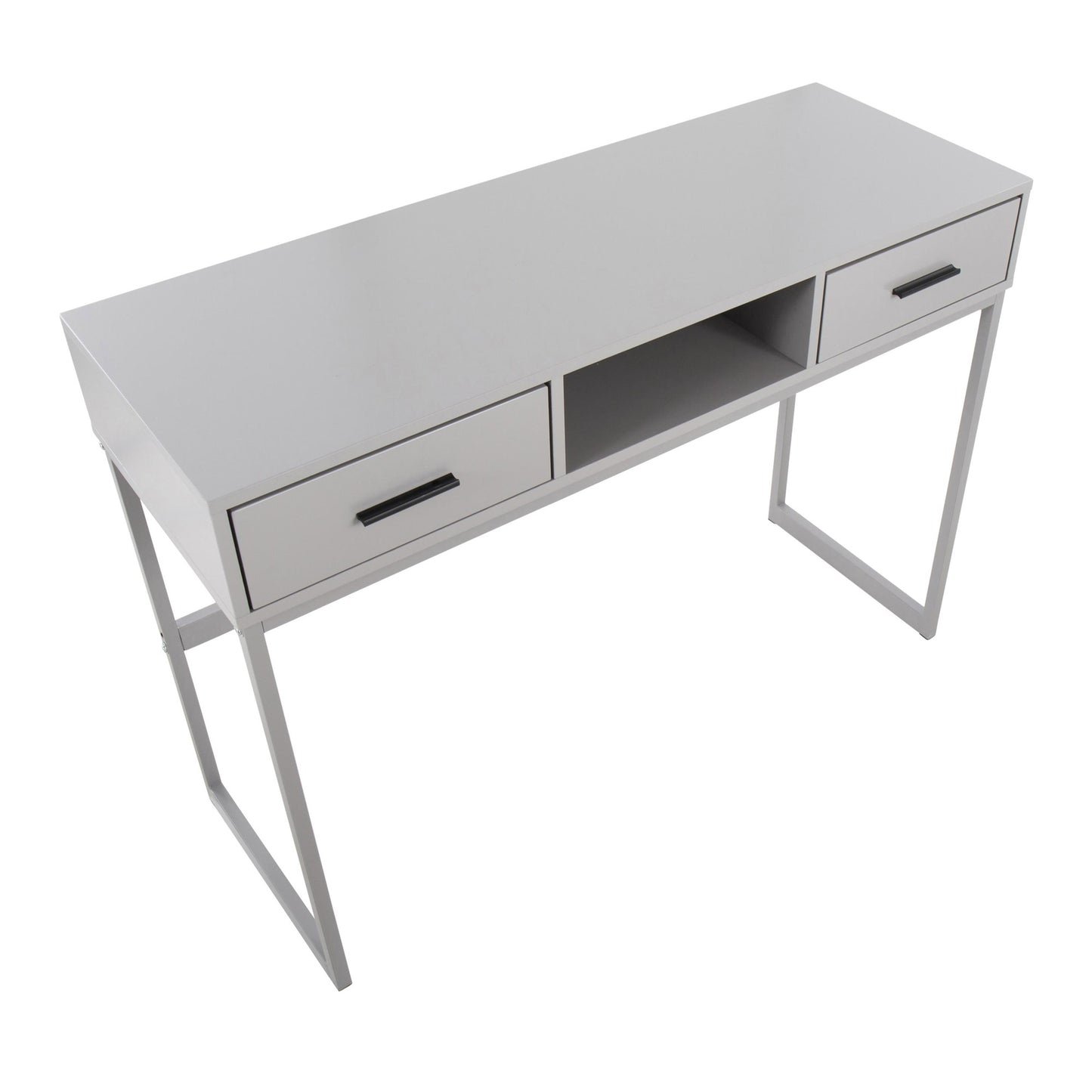 Franklin Contemporary Console Table in Grey Metal and Grey Wood By LumiSource | Console Tables | Modishstore - 4