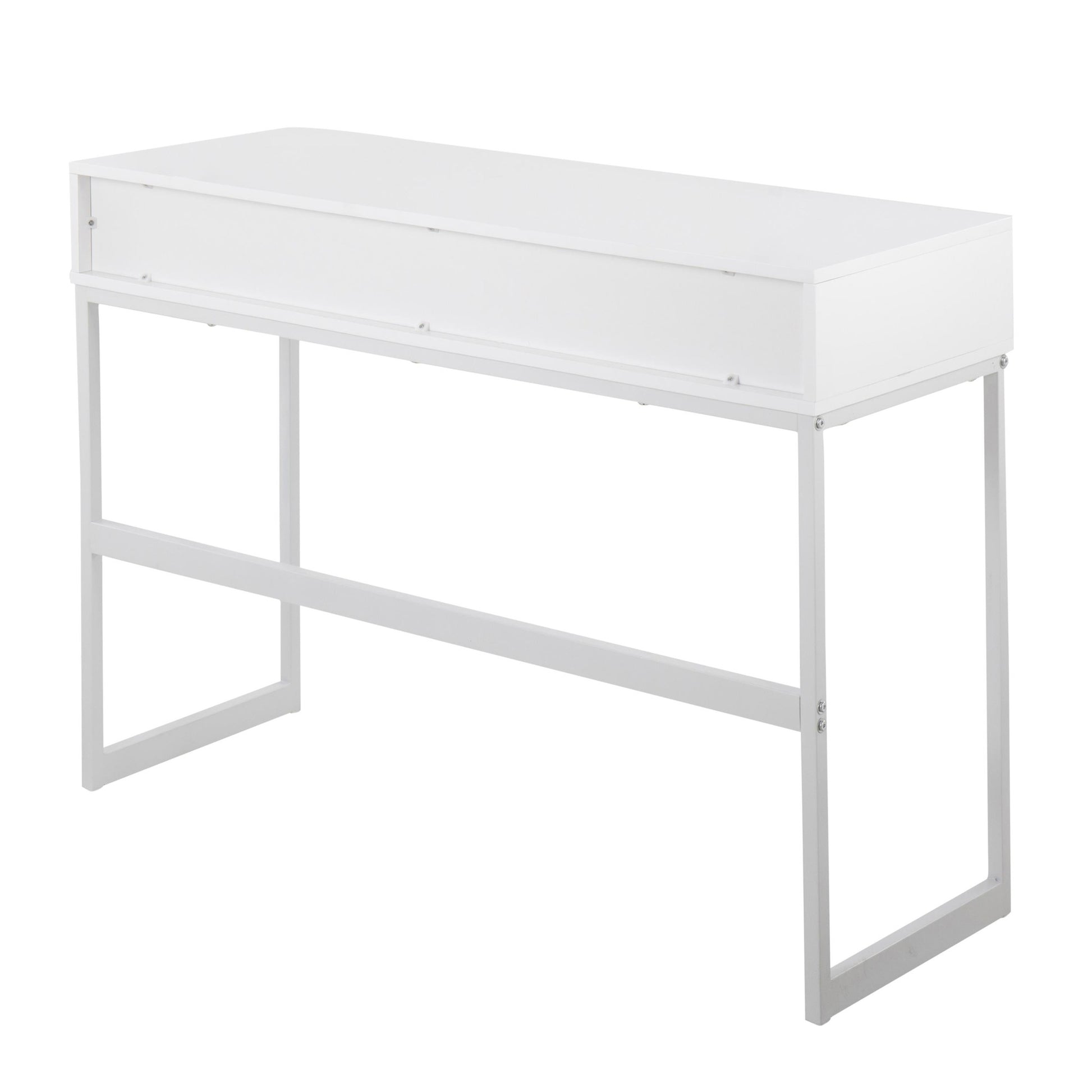 Franklin Contemporary Console Table in White Metal and White Wood By LumiSource | Console Tables | Modishstore - 10