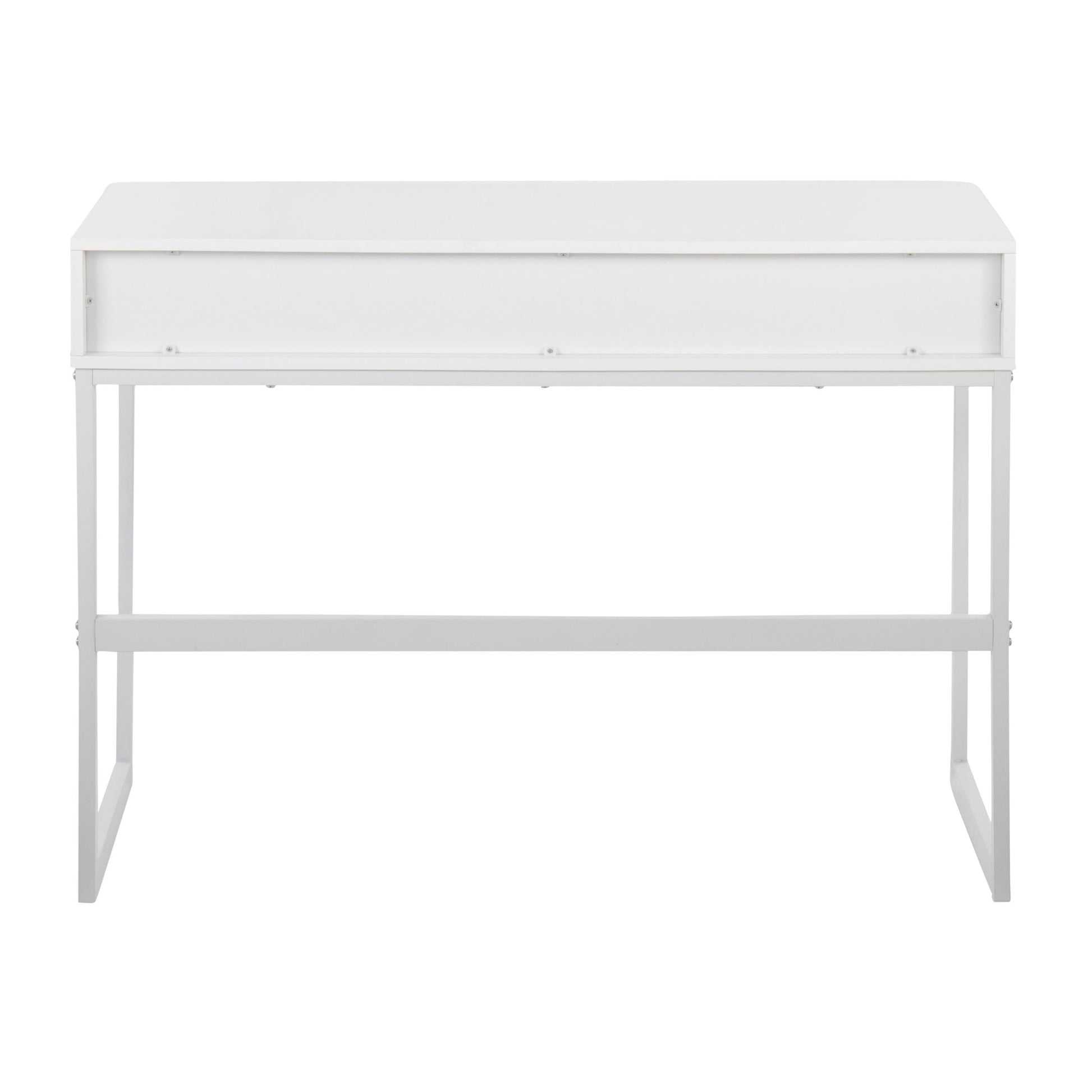 Franklin Contemporary Console Table in White Metal and White Wood By LumiSource | Console Tables | Modishstore - 11